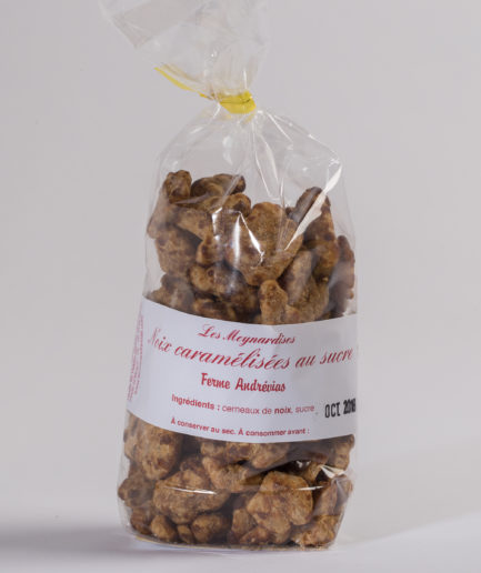 Sac de noix caramélisées de la ferme Andrévias, dans le Périgord
